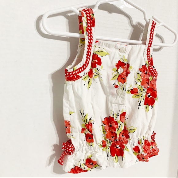 Janie and Jack Camellia Fully Lined 100% Cotton Floral Pattern Sleeveless Blouse - Picture 5 of 12